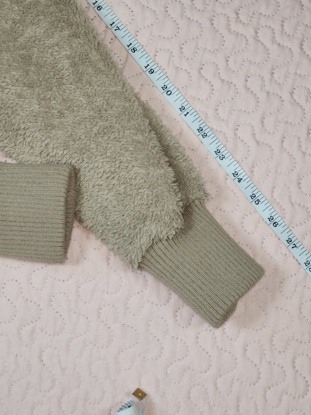 Hem & Thread Plush Hooded Cardigan Shrug in Beige - Picture 10 of 11